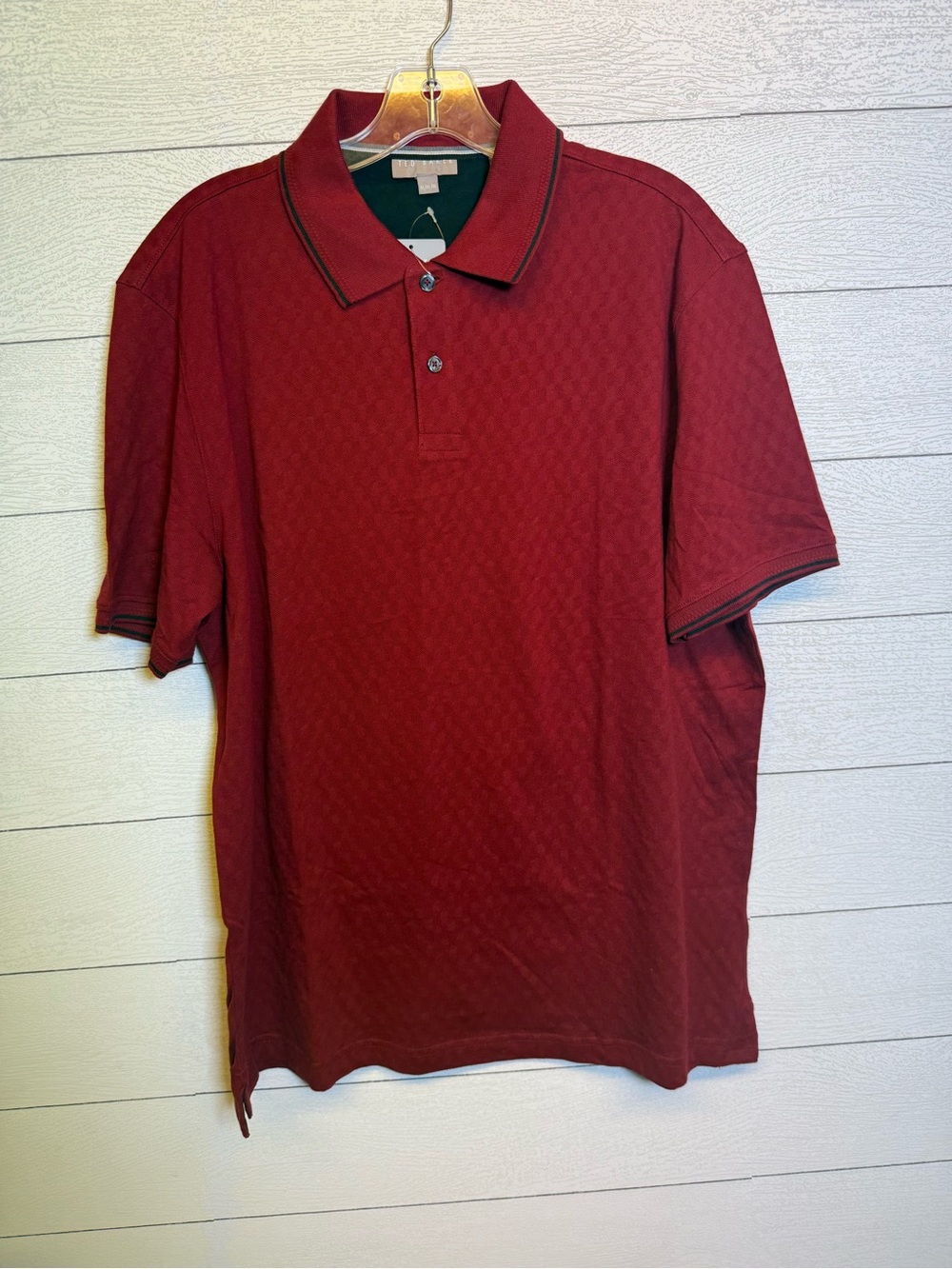 Ted Baker Men's Deep Red Polo 100% cotton  Size medium NWT
